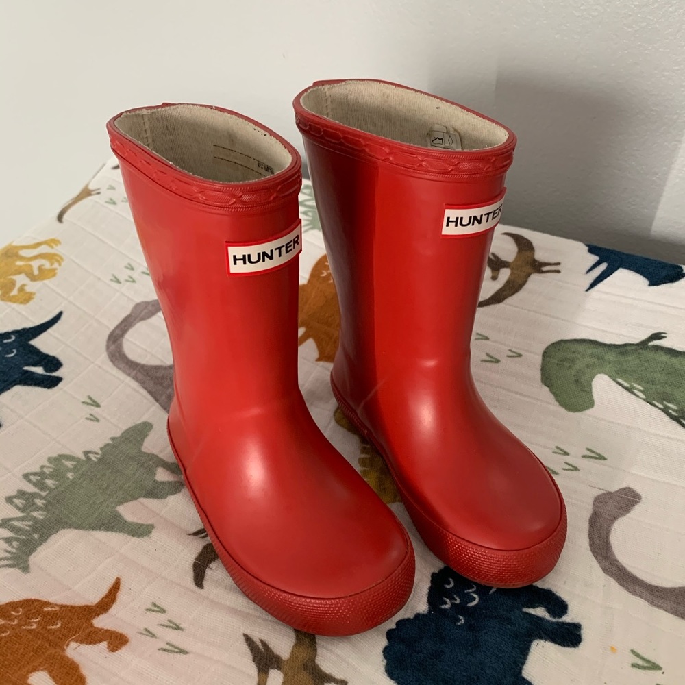Red hunter boots